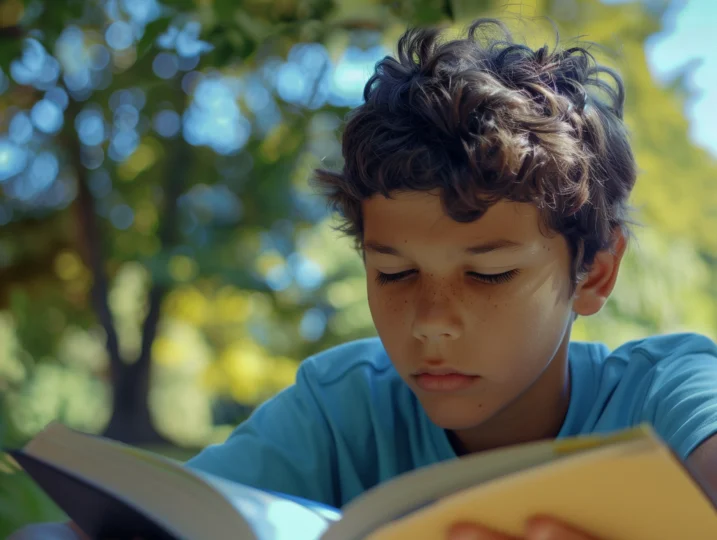 Enfant qui profite de sa fluidité en lecture